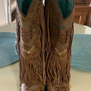 Gorgeous Corral Fringe Boots. 8 1/2